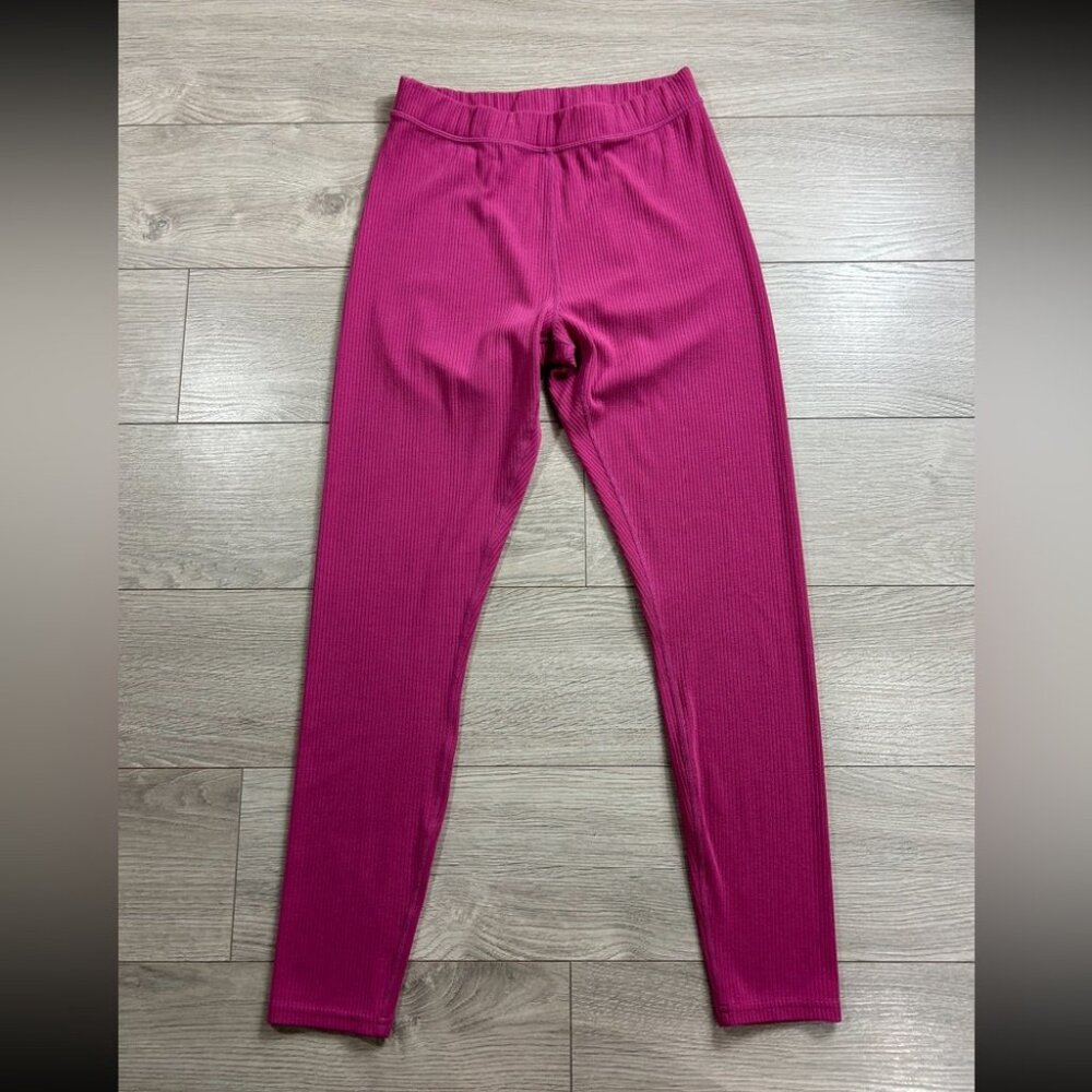 ALO Yoga Ribbed Pink Leggings - Picture 2 of 9